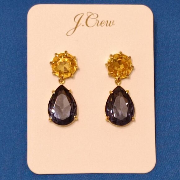 J Crew Crystal Teardrop Earrings - Picture 1 of 1